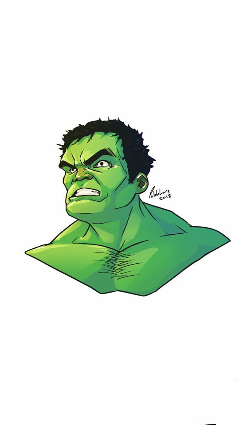 Hulk, draw, end game, ilustracion, ilustration, marvel, pablolanztl, HD phone wallpaper