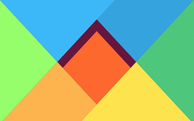 rhombuses, triangles android, creative, lollipop, geometric shapes, material design, geometry, colorful backgrounds, abstract art, HD wallpaper