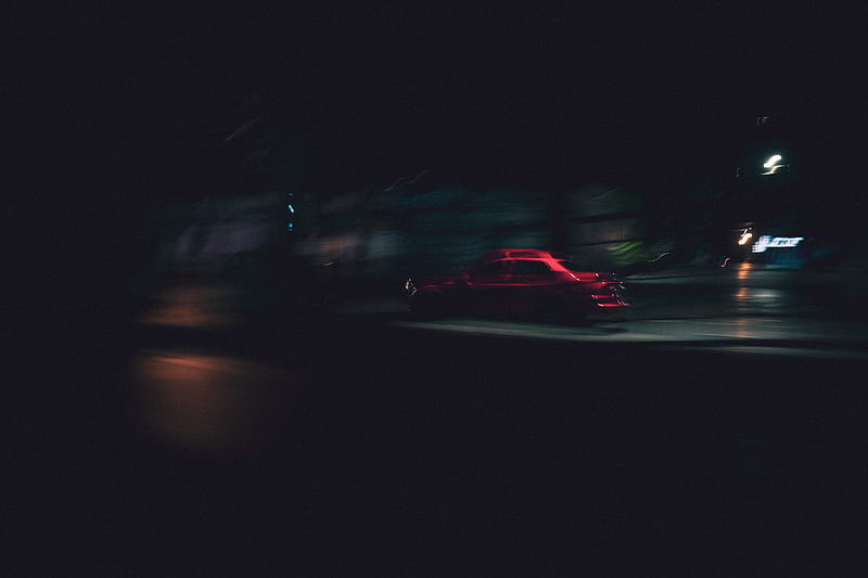 night, car, motion, blur, dark, HD wallpaper