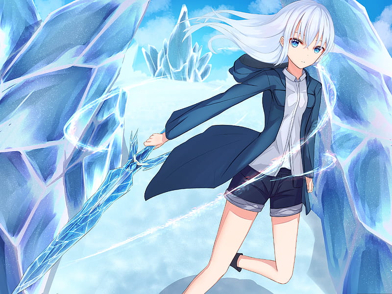 Elegant Anime Character with Silver Hair and Ice Elemental Abilities | MUSE  AI