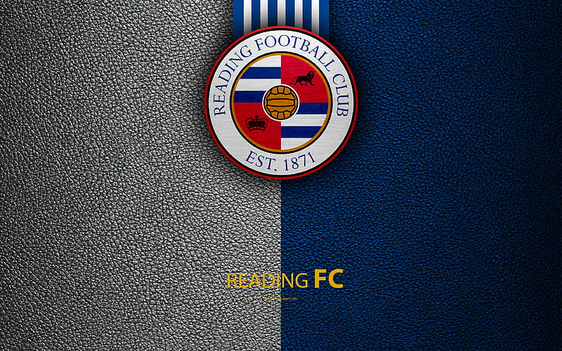 Reading FC English football club, Reading logo, Football League Championship, leather texture, Hammersmith, Fulham, London UK, EFL, football, Second English Division, HD wallpaper