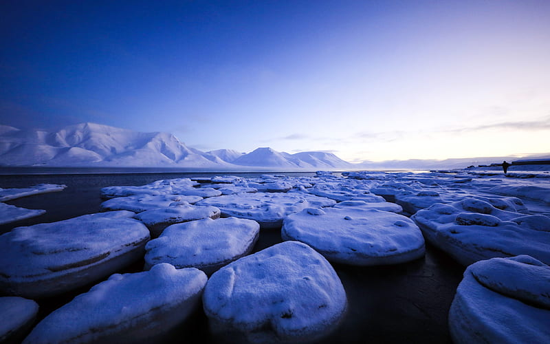 Winter Beautiful Glacier 2022 Svalbard, HD wallpaper