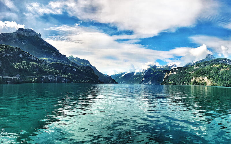 Lake Lucerne mountain lake, mountains, beautiful landscape, Switzerland, HD wallpaper