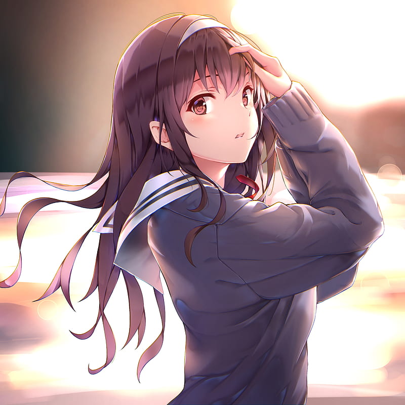kasumigaoka utaha, saenai heroine no sodatekata, school uniform, brown hair, Anime, HD phone wallpaper