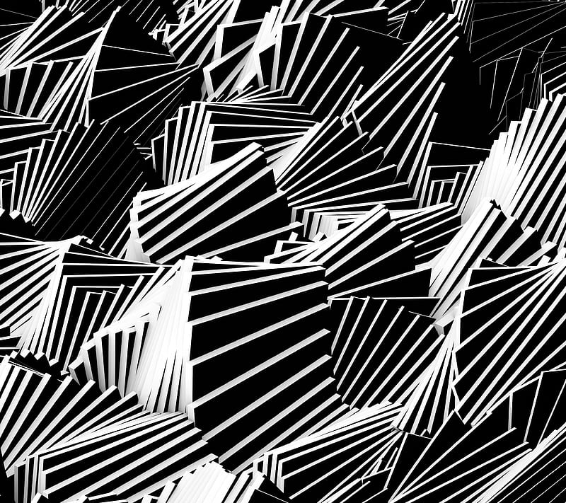 Rotation95, 3d, black, blackandwhite, cube, cubes, cuboid, dark, deco, fan, fans, flow, line, lines, ocean, sea, shadow, square, squares, stripe, stripes, wave, waves, white, HD wallpaper