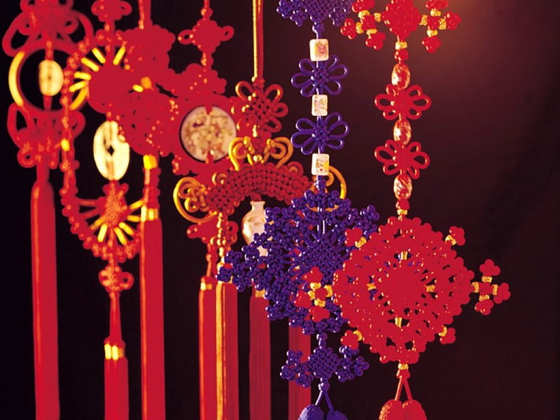 Chinese Knot Art, knot art, chinese, hanging, decorations, HD wallpaper