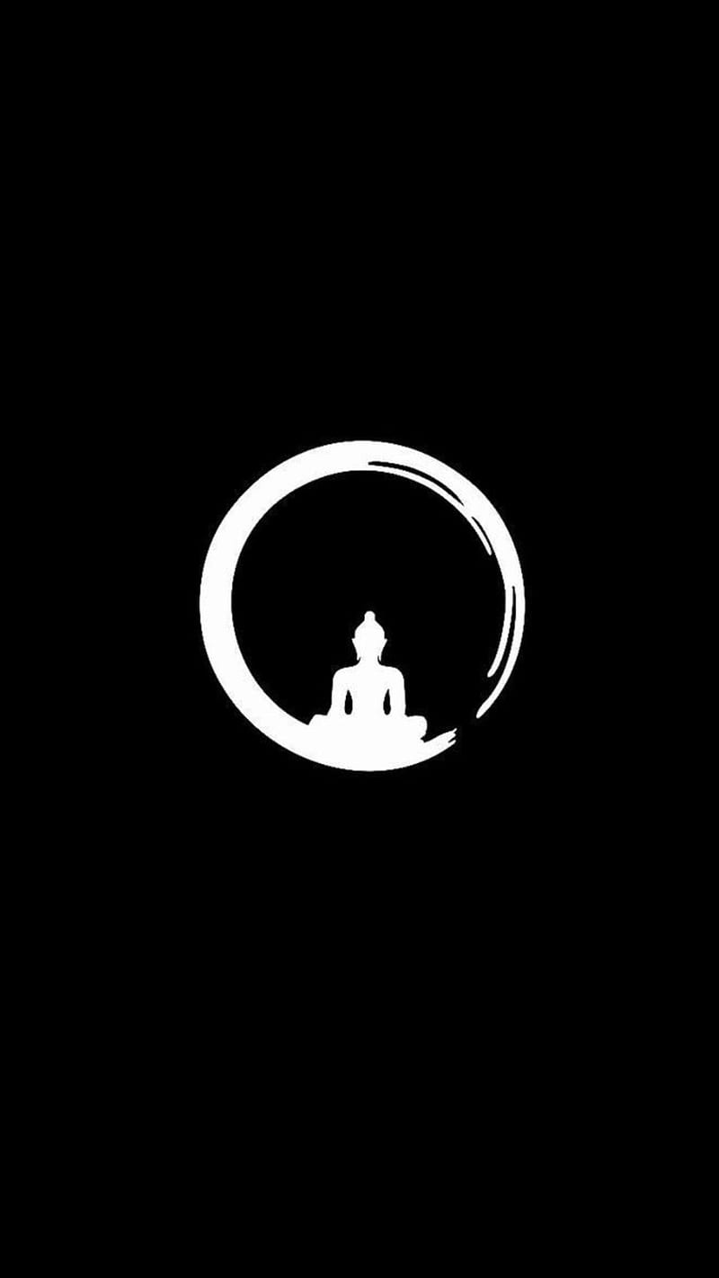 Zen, black, buddha, circle, logo, symbol, HD phone wallpaper