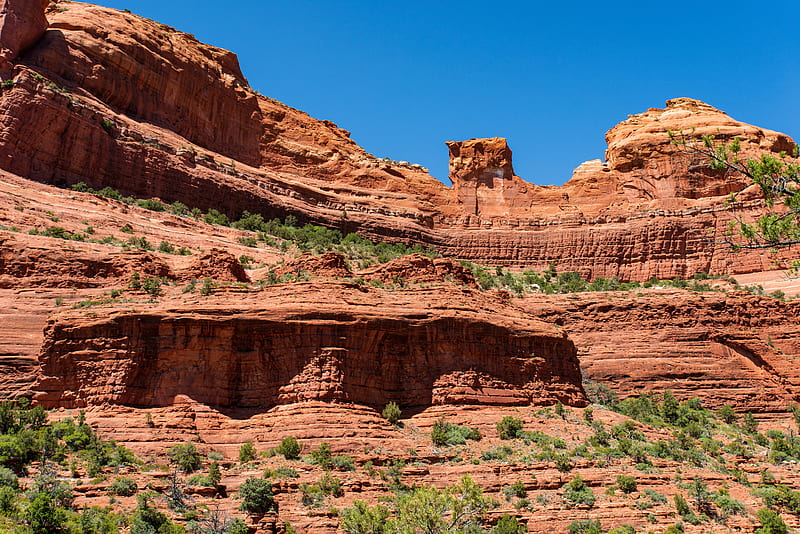 canyon, rocks, trees, nature, HD wallpaper