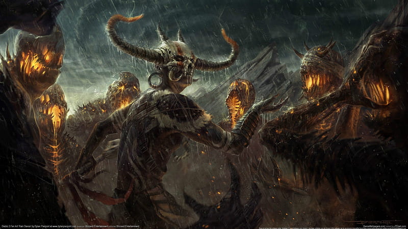 The Deadly, epic, warrior, dark, game, diablo, monster, devil, creature, HD wallpaper