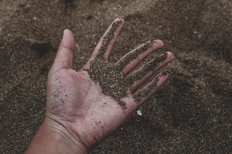 Close-Up of Person Holding Sand, HD wallpaper