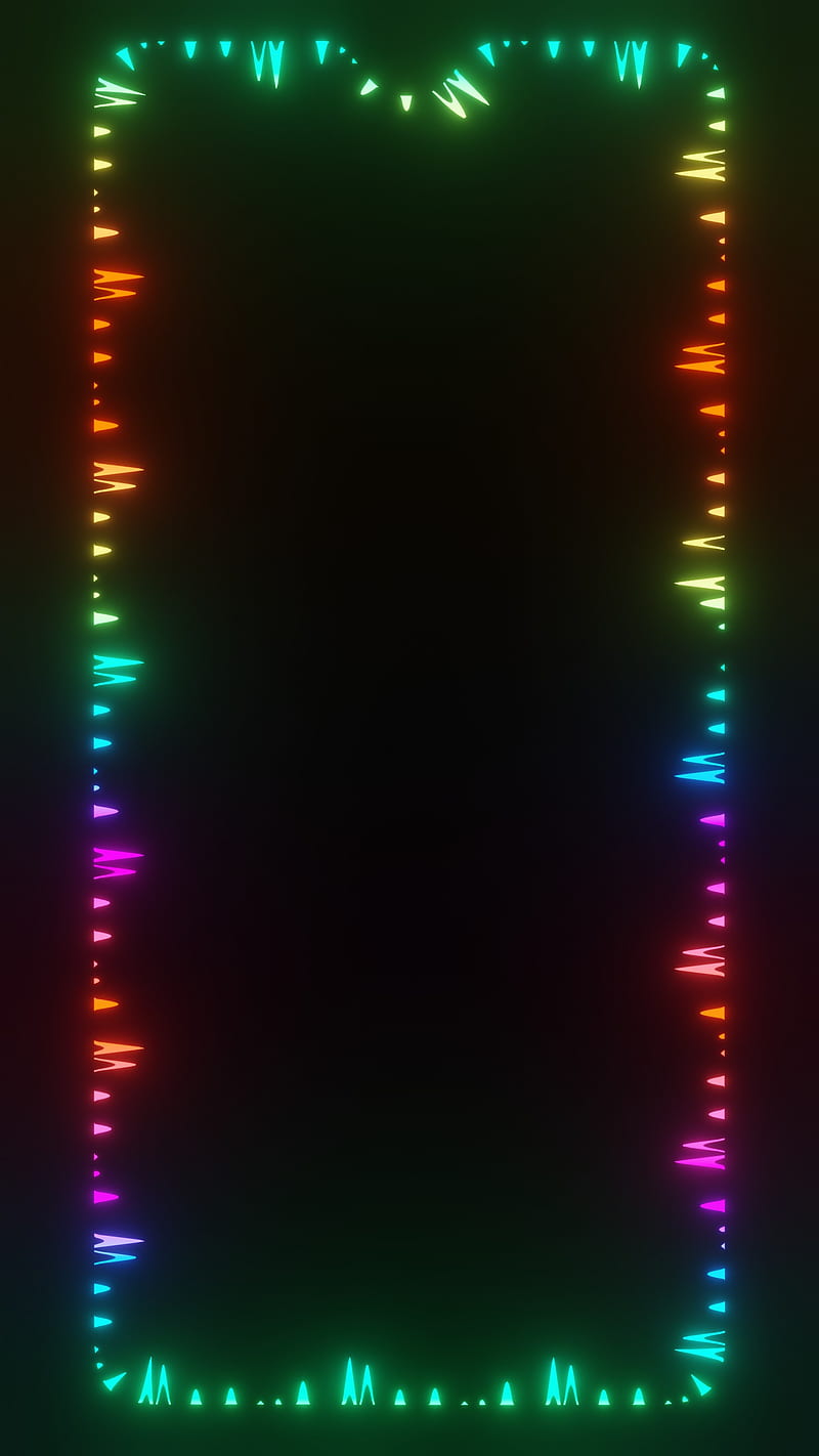 Garland OnePlus Frame, amoled, border, dark, light, notch, rainbow, redmi, samsung, HD phone wallpaper