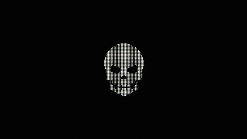 Skull Minimal Pixel , skull, minimalism, minimalist, dark, black, artist, artwork, digital-art, HD wallpaper