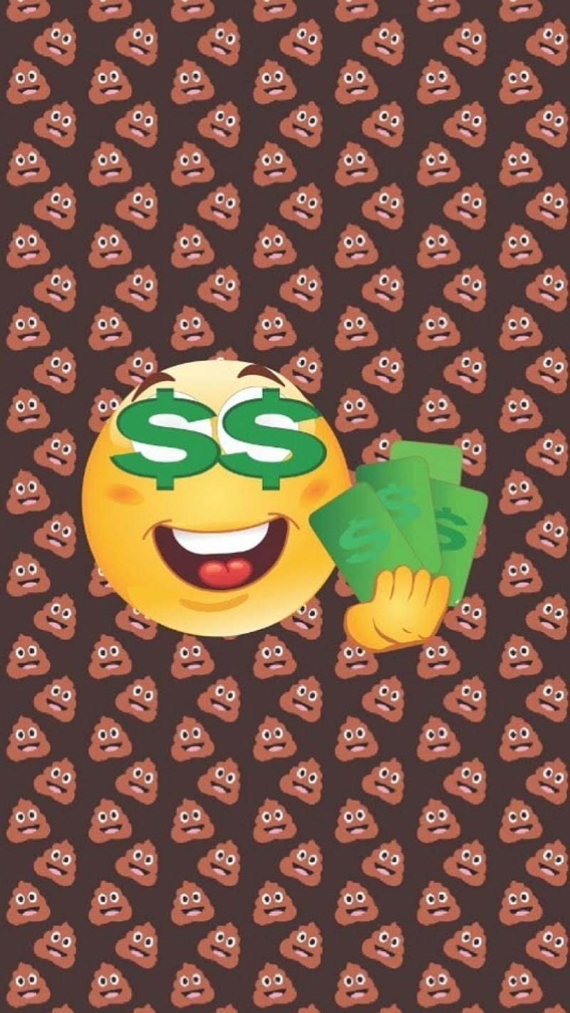 Mo money, emoji, greed, poop, HD phone wallpaper