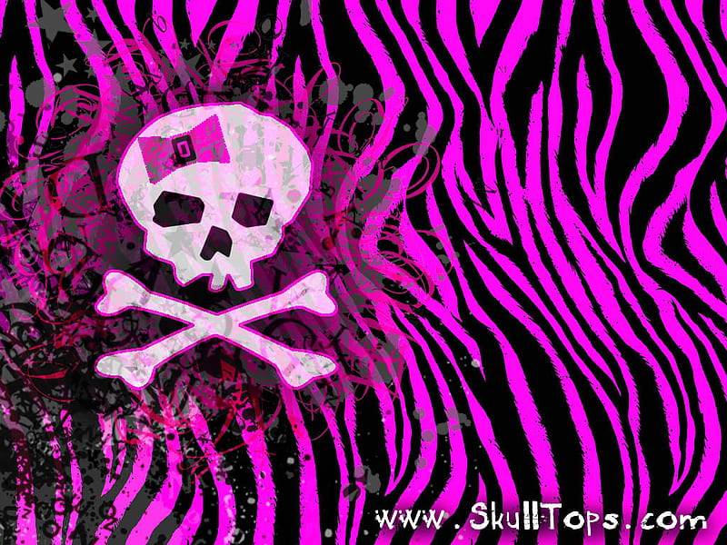SKULL GIRLY, girly, zebra, pink, HD wallpaper | Peakpx
