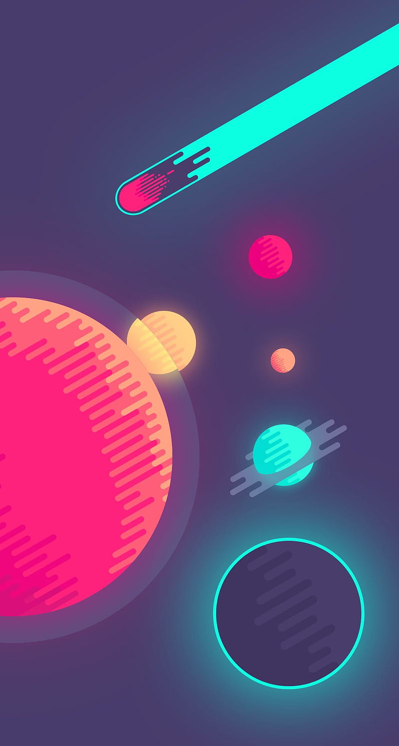 Space, abstract, minimalist, colorful, outer space, pretty, cute, simple, HD phone wallpaper