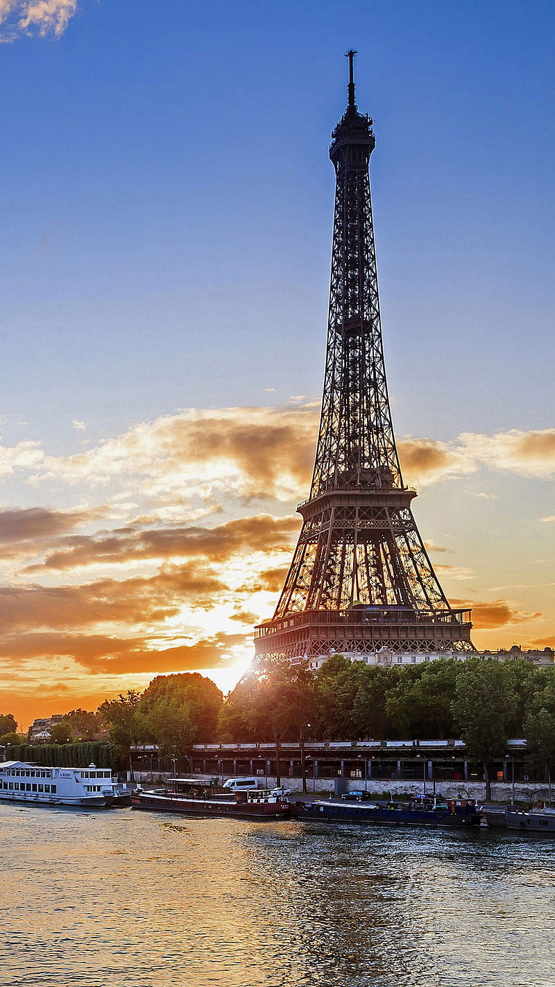 Eiffel, paris, tower, sunrise, france, europe, HD phone wallpaper | Peakpx