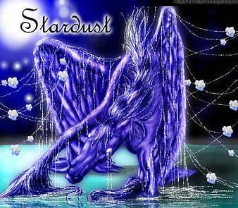 ✧ Stardust ✧~•, fantasy, drawing, Pagasus, dust, white, horse ...