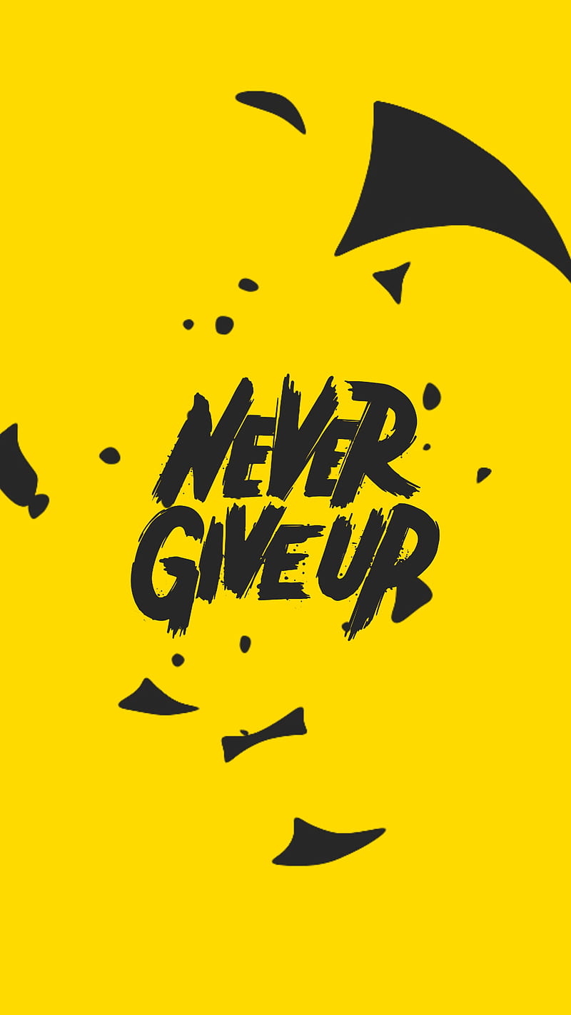 Never Give up, dark, iphone, miss, never give up, star, thought, touch,  yellow, HD phone wallpaper | Peakpx
