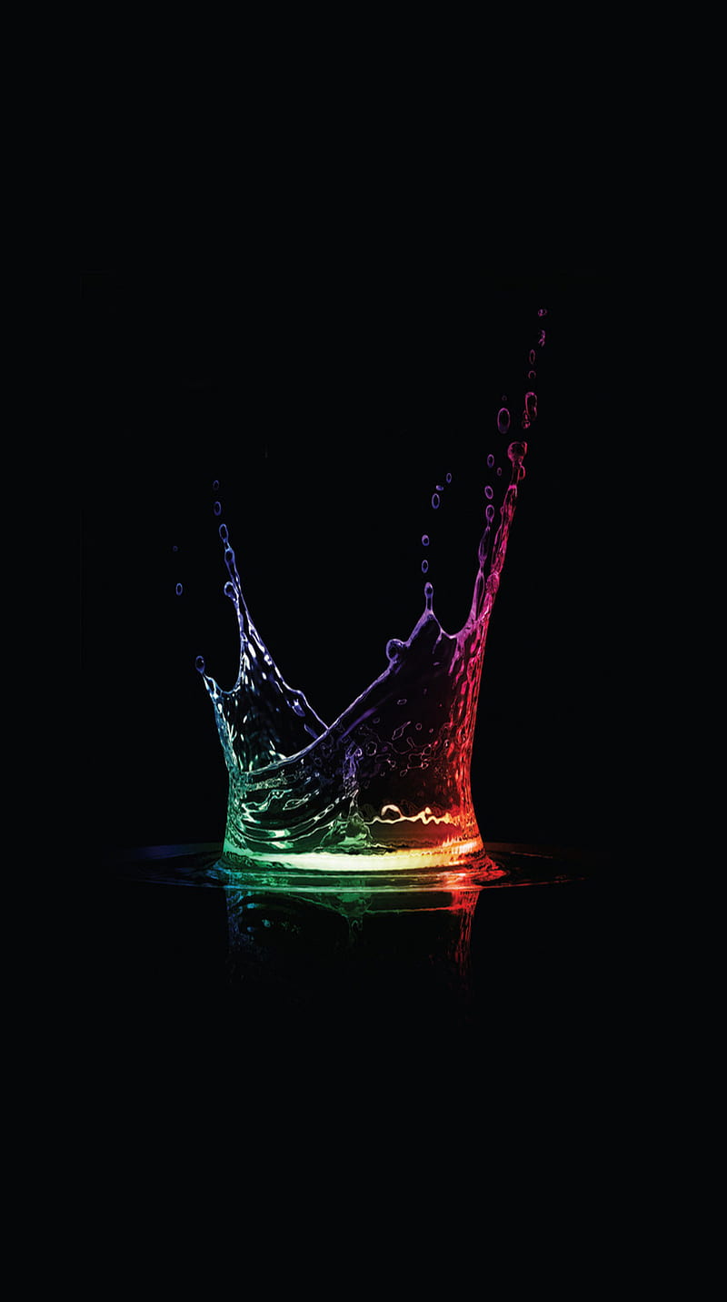Water Splash, abstract, colorful, dark, HD phone wallpaper