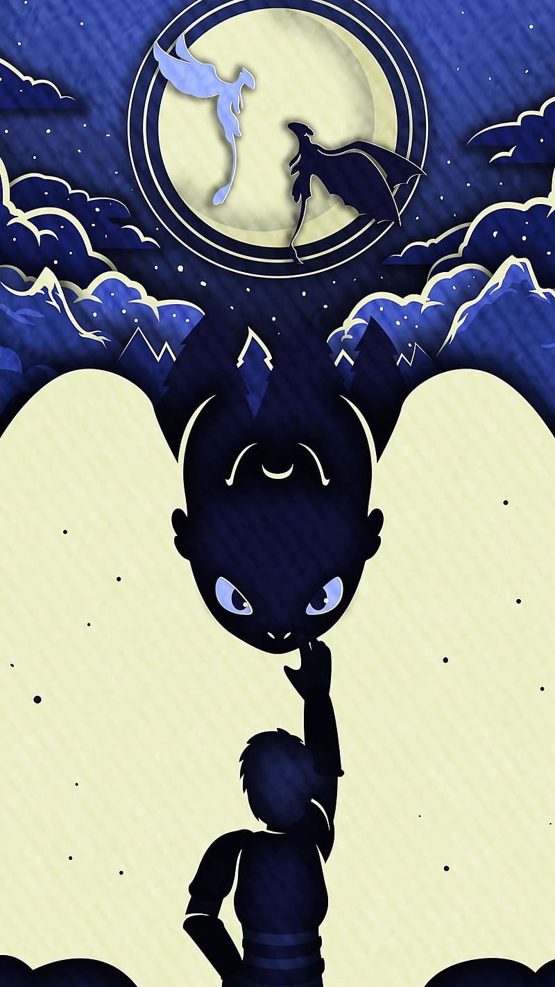 How To Train Your Dragon Animated Art, how to train your dragon, animated art, night fury, HD phone wallpaper