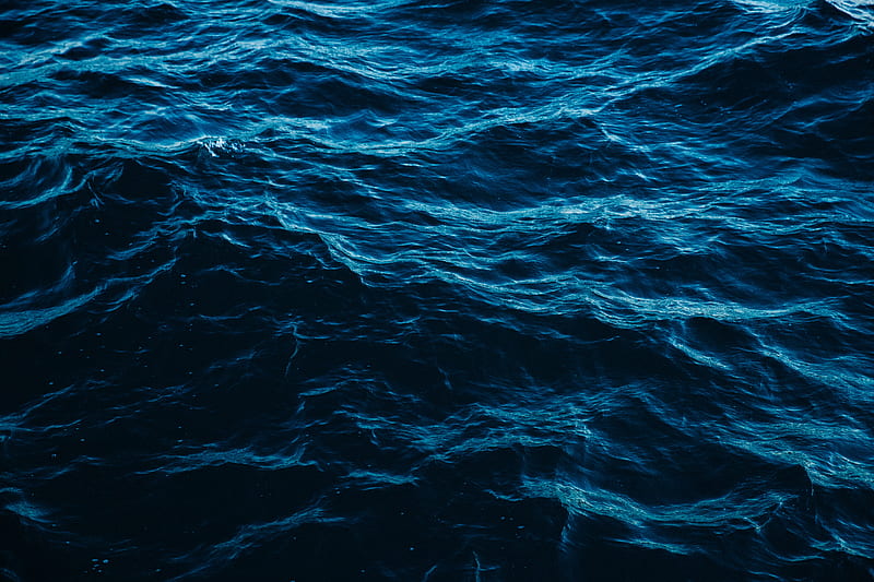 waves, water, ripples, surface, blue, HD wallpaper