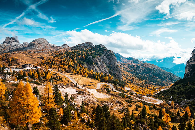 Italy Autumn Forest , autumn, forest, landscape, mountains, nature, scenery, HD wallpaper