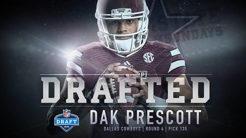 Dak Prescott Dallas Cowboys Round 4 Dak Prescott, HD wallpaper