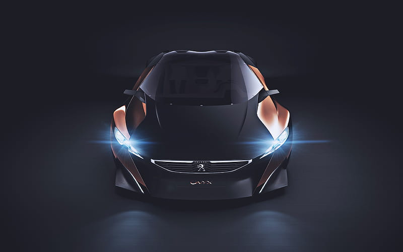 Peugeot Onyx Concept 2019 cars, blue headlights, french cars, Peugeot, HD wallpaper