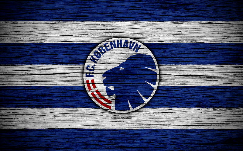 Copenhagen football, Danish Superliga, soccer, Denmark, Odense FC, creative, logo, Copenhagen FC, wooden texture, football club, FC Copenhagen, HD wallpaper