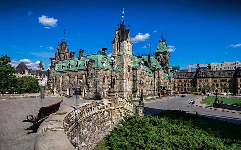 Parliament Hill, Ottawa, castle, architectural complex, cityscape, Canada, HD wallpaper