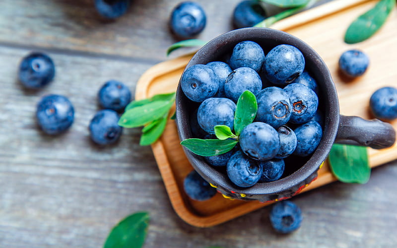2018 delicious blueberry fruit food closeup, HD wallpaper