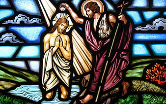 Baptism of Christ, John the Baptist, dove, Holy Spirit, Jesus, HD ...