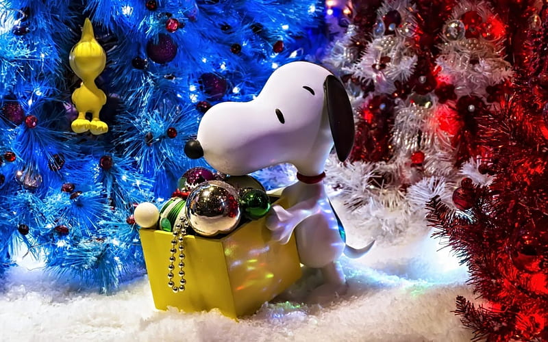 Merry Christmas!, red, craciun, christmas, yellow, gift, animal, card,  snoopy, HD wallpaper | Peakpx