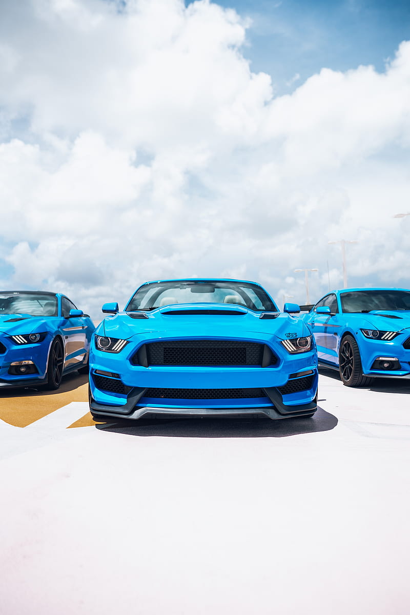 carros, sports car, front view, blue, headlights, HD phone wallpaper
