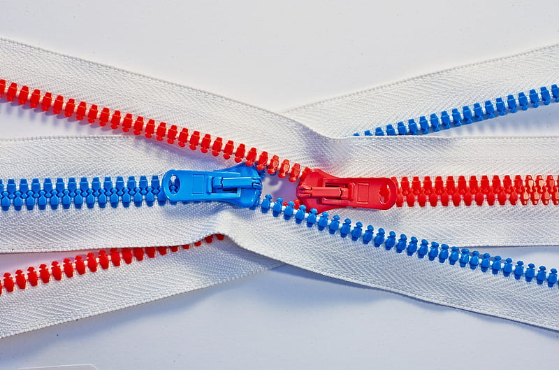 of red and blue zippers, HD wallpaper