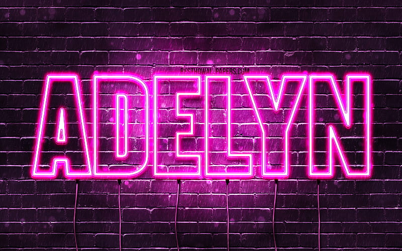 Adelyn with names, female names, Adelyn name, purple neon lights ...