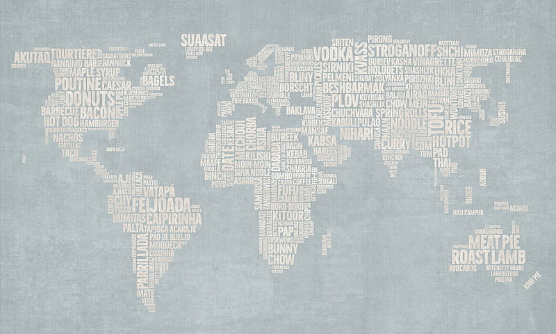 World Menu Map - Blue – a wall mural for every room – wall, Gray World Map,  HD wallpaper | Peakpx