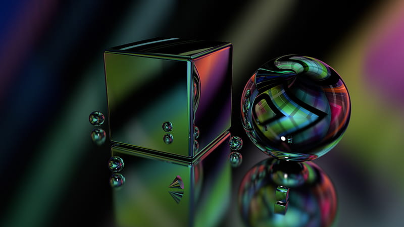 3D Ball CGI Glare Digital Art Shapes Abstract, HD wallpaper