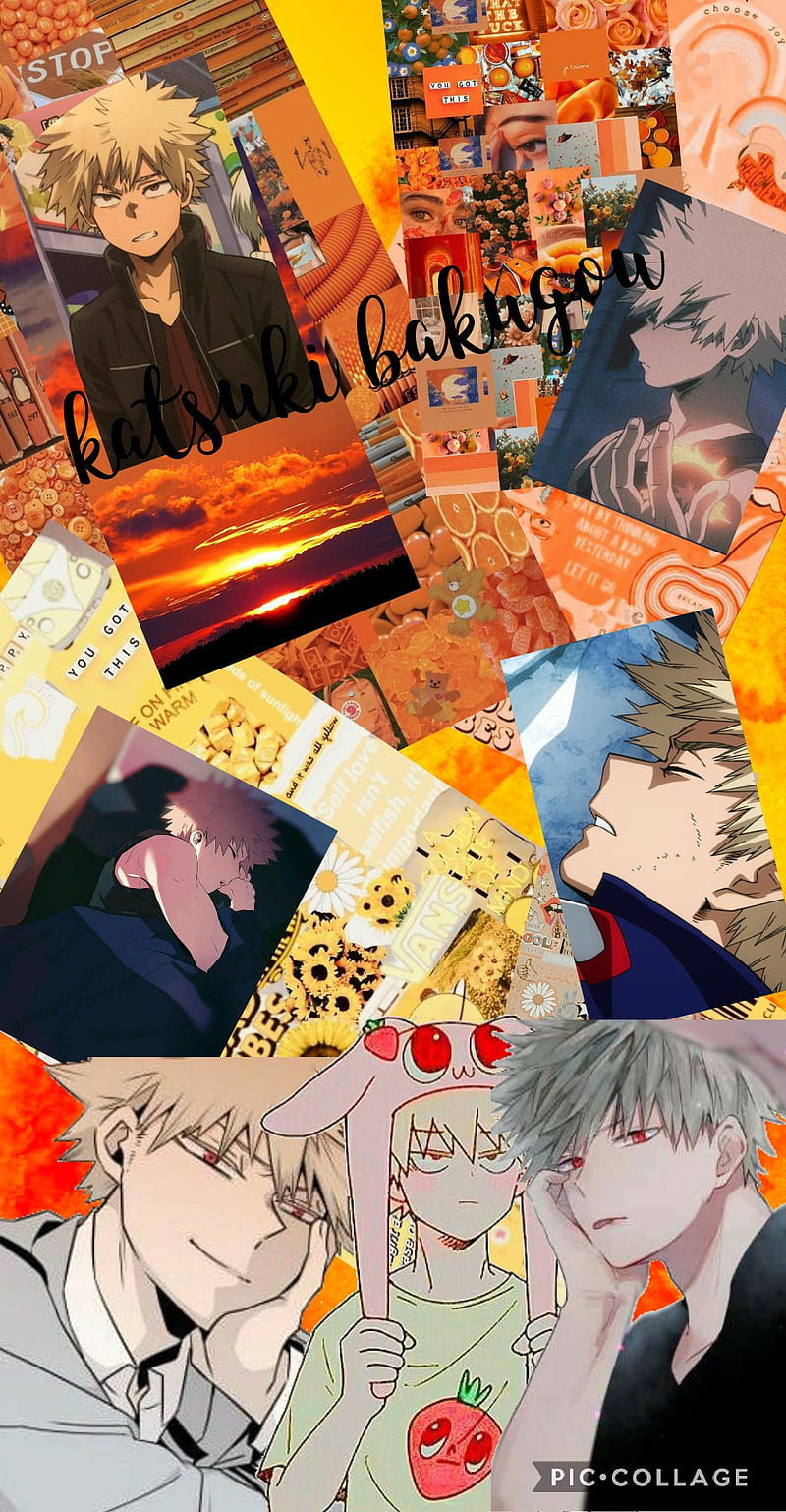 Katsuki bakugou, orange, mha, bnha, cute, anime, HD phone wallpaper