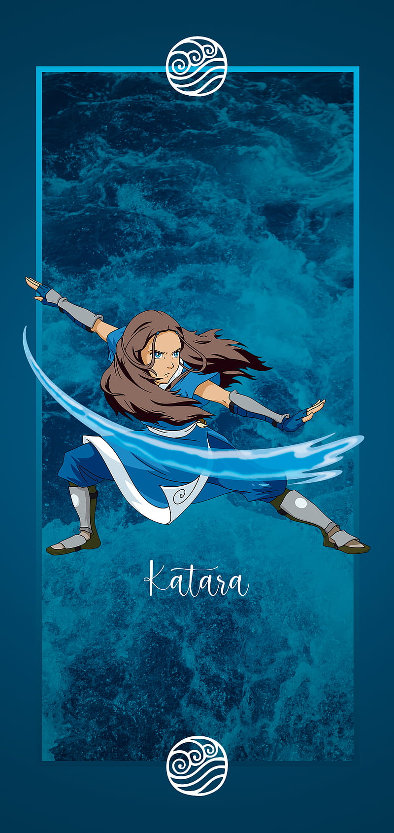 Katara, aang, atla, avatar, blue, swimming, the last airbender, water, HD phone wallpaper