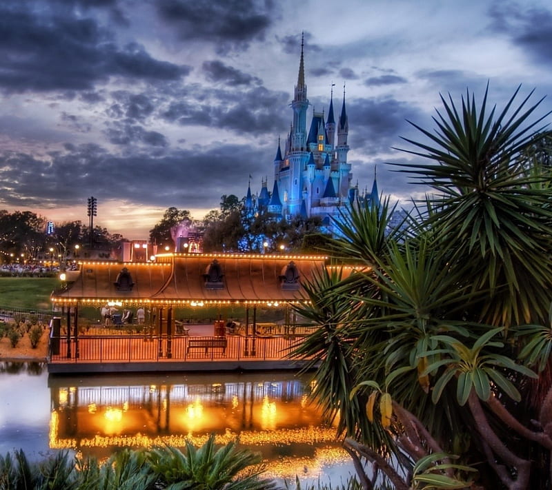 Disney World Castle, castle, colorful, disney, entertainment, fantasy, play, vacation, HD wallpaper