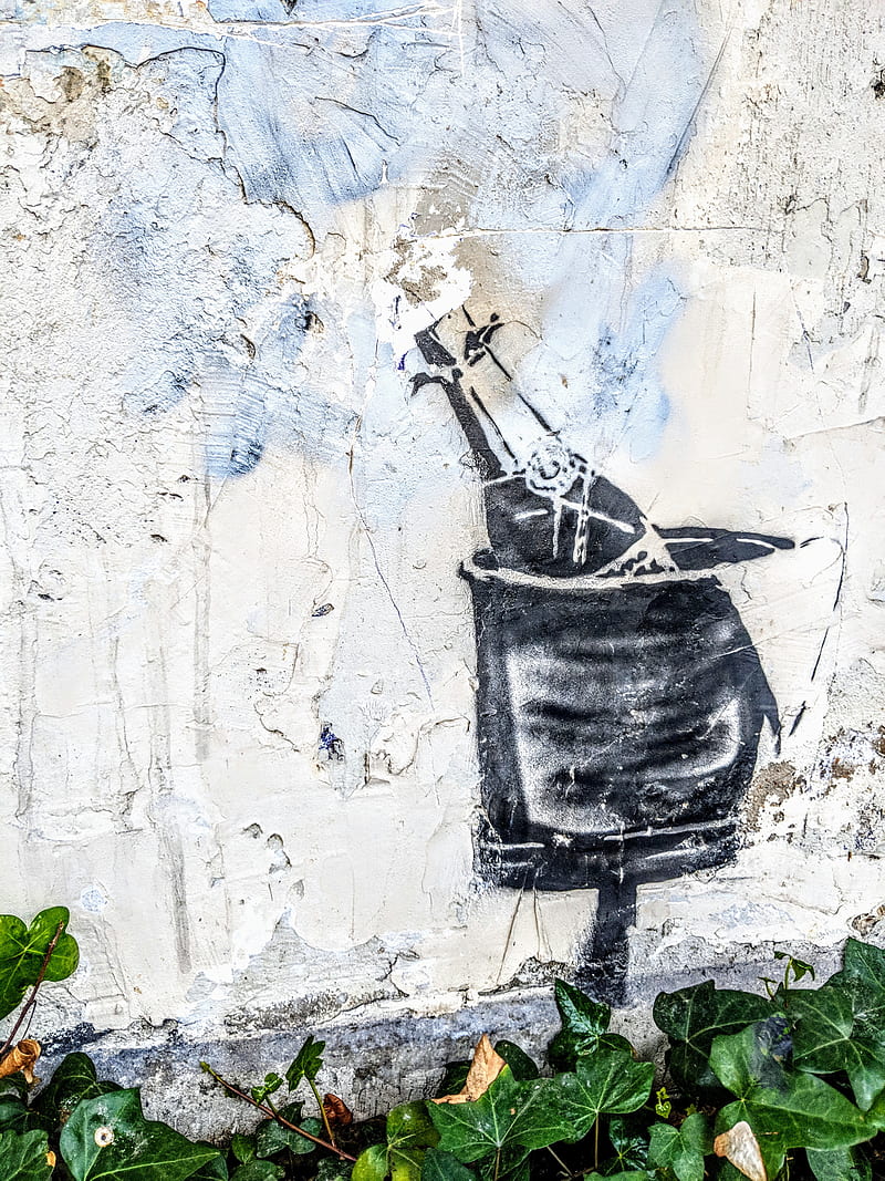 Banksy, champagne, france, graffiti, paris, stencil, street art, HD phone wallpaper