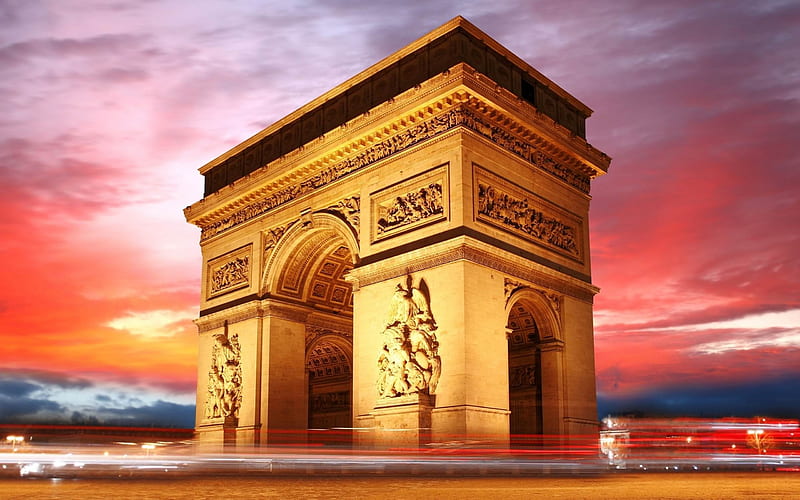 arc de triomphe paris france-Cities landscape, HD wallpaper