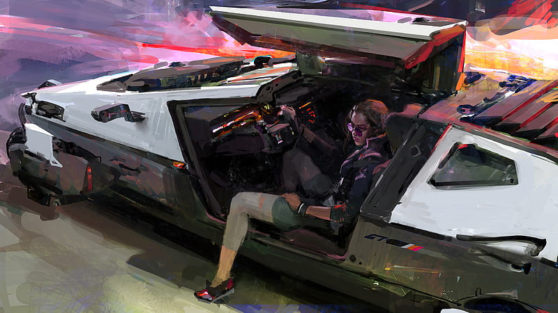 Sci Fi Cyberpunk Car Futuristic Girl Hd Wallpaper Peakpx