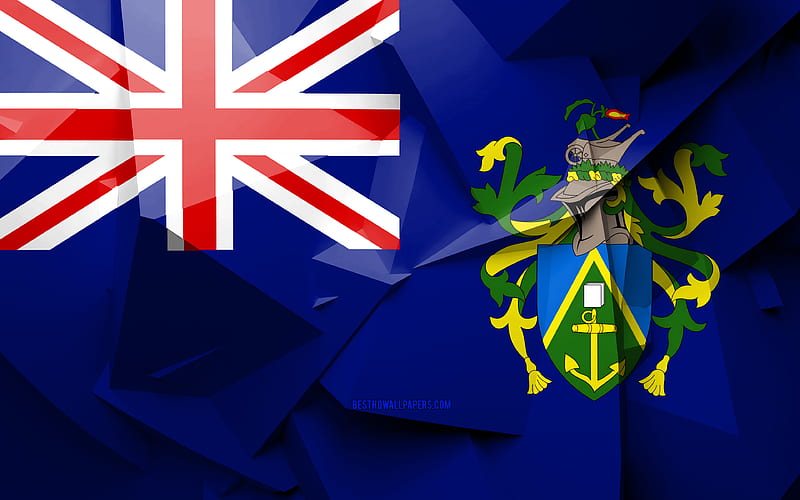 Flag of Pitcairn Islands, geometric art, Oceanian countries, Pitcairn Islands flag, creative, Pitcairn Islands, Oceania, Pitcairn Islands 3D flag, national symbols, HD wallpaper