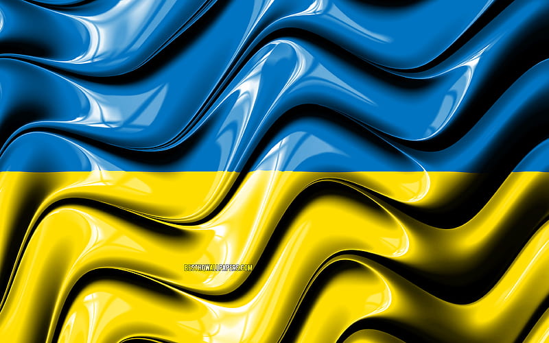 Ukrainian flag Europe, national symbols, Flag of Ukraine, 3D art, Ukraine, European countries, Ukraine 3D flag, HD wallpaper