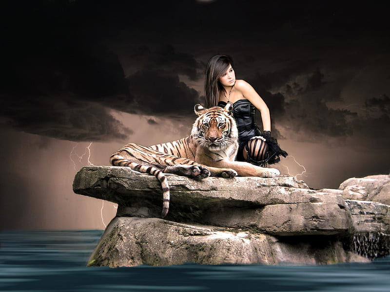 beauty and the tiger, leopard, predator, special, jungle, bonito, hop, camaflauge, HD wallpaper
