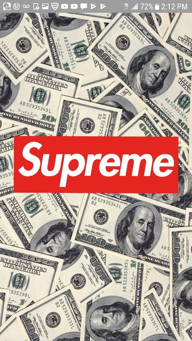 Supreme, dollar, money, stacks, HD phone wallpaper