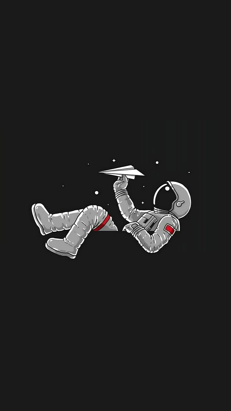 Paper Plane, astronaut playing with plane, HD phone wallpaper