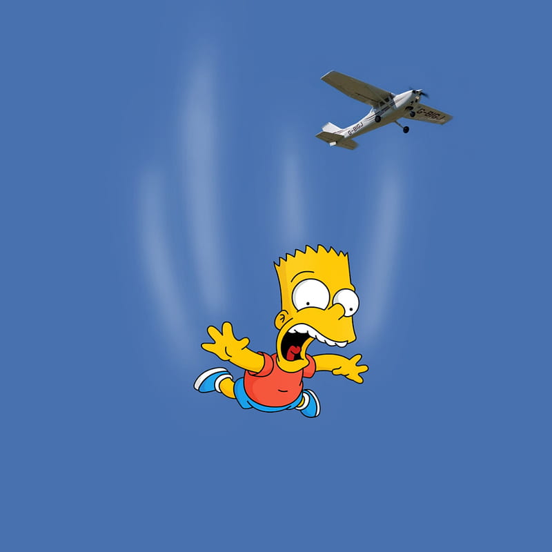Bart Simpson, skydiver, HD phone wallpaper